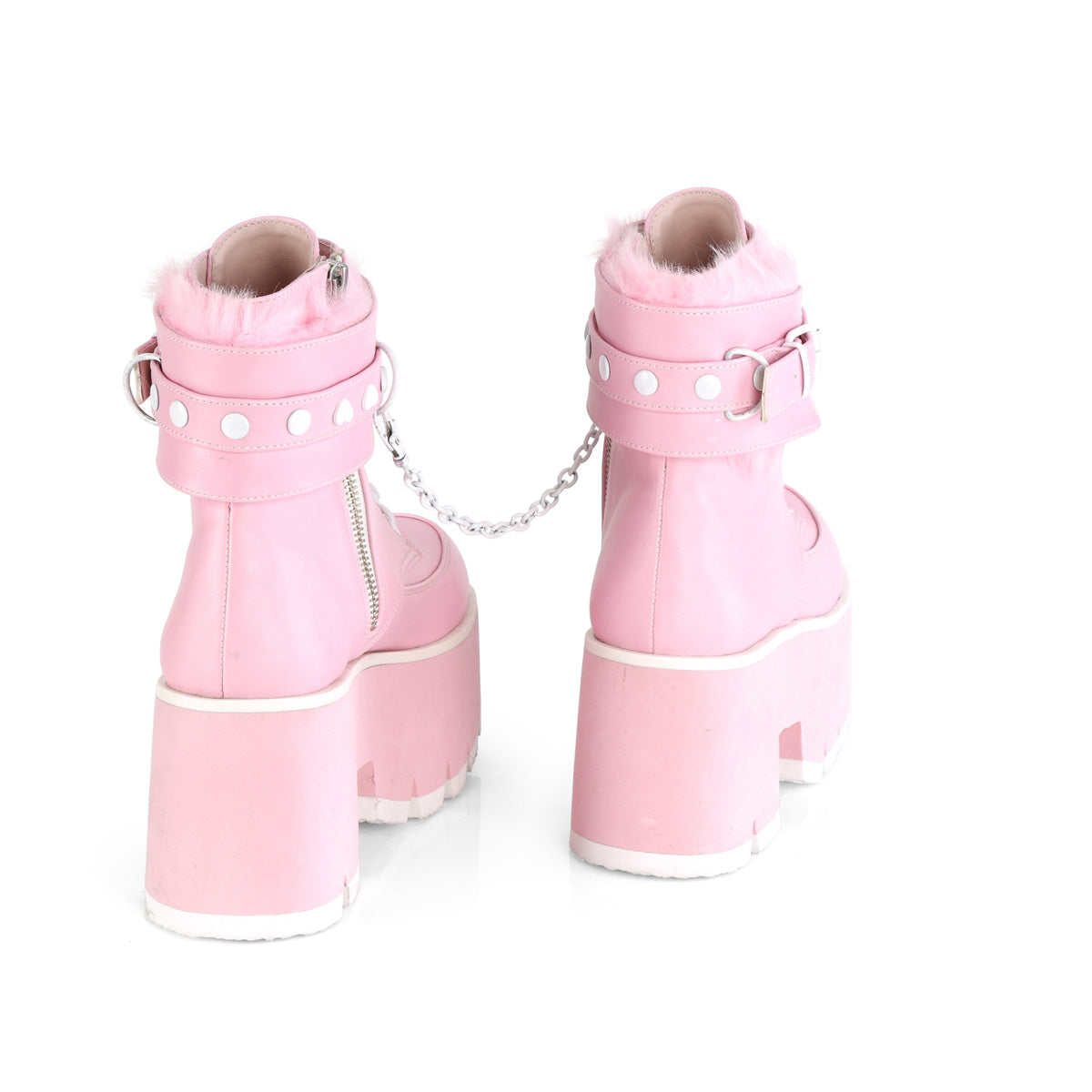 Demonia Cult Signature | "Ashes-57" Boots - Baby Pink Vegan Leather