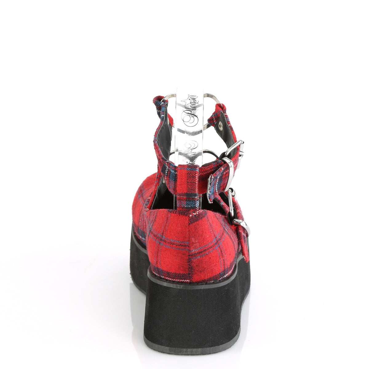 Demonia Cult Great Value | "Sprite-02" Platforms - Red Plaid Fabric