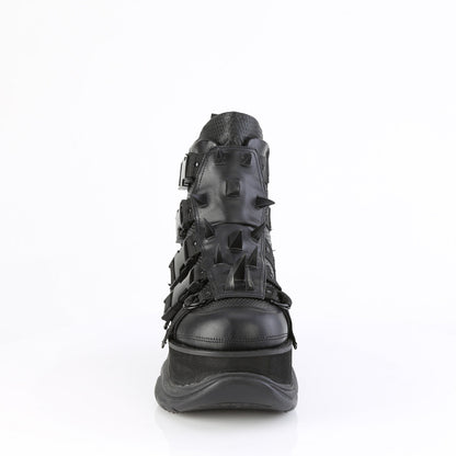 Demonia Cult Signature | "Neptune-68" Boots - Black Vegan Leather