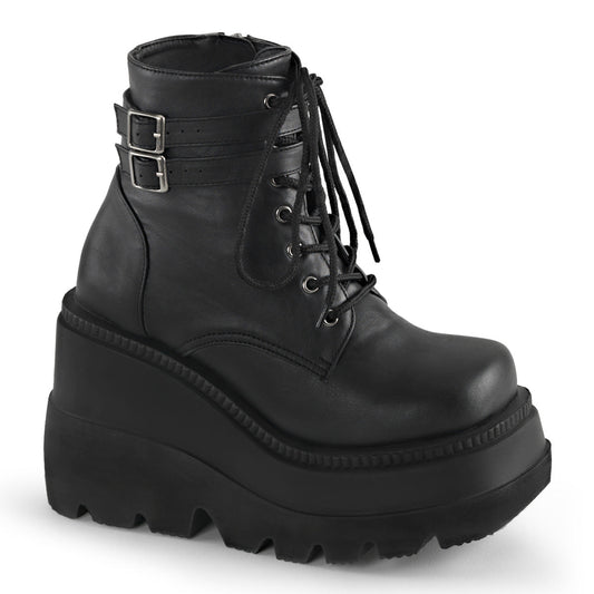 Demonia Cult Classic | "Shaker-52" Boots - Black Vegan Leather