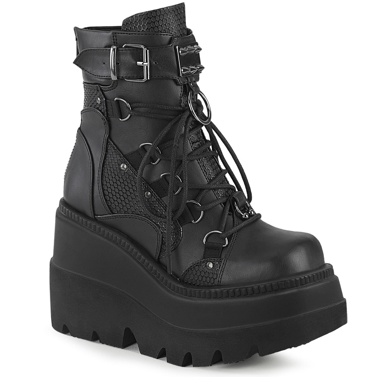 Demonia Cult Essential | "Shaker-60" Boots - Black Vegan Leather