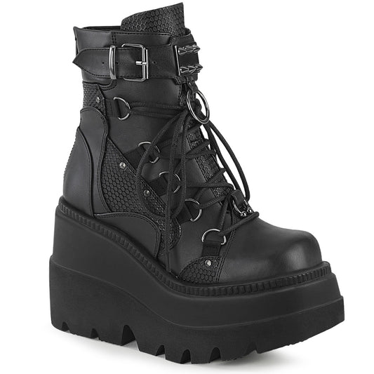 Demonia Cult Essential | "Shaker-60" Boots - Black Vegan Leather