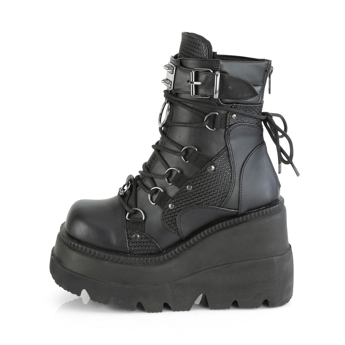 Demonia Cult Essential | "Shaker-60" Boots - Black Vegan Leather
