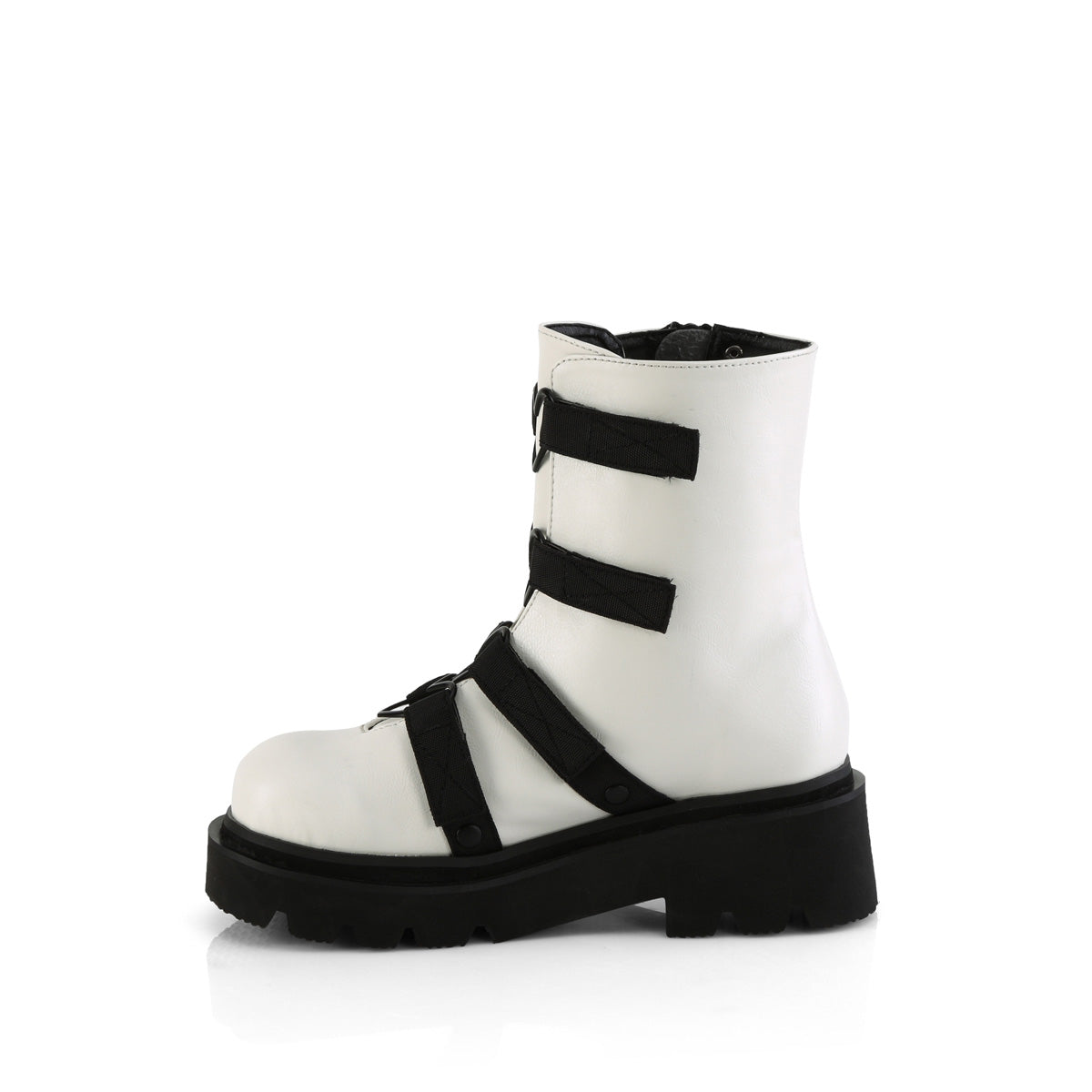 Demonia Cult Exclusive | "Renegade-50" Boots - White Vegan Leather-Nylon