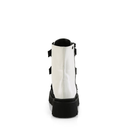 Demonia Cult Exclusive | "Renegade-50" Boots - White Vegan Leather-Nylon