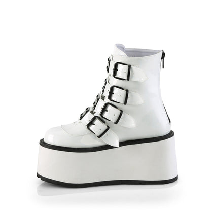 Demonia Cult Everyday | "Damned-105" Boots - White Holo Patent