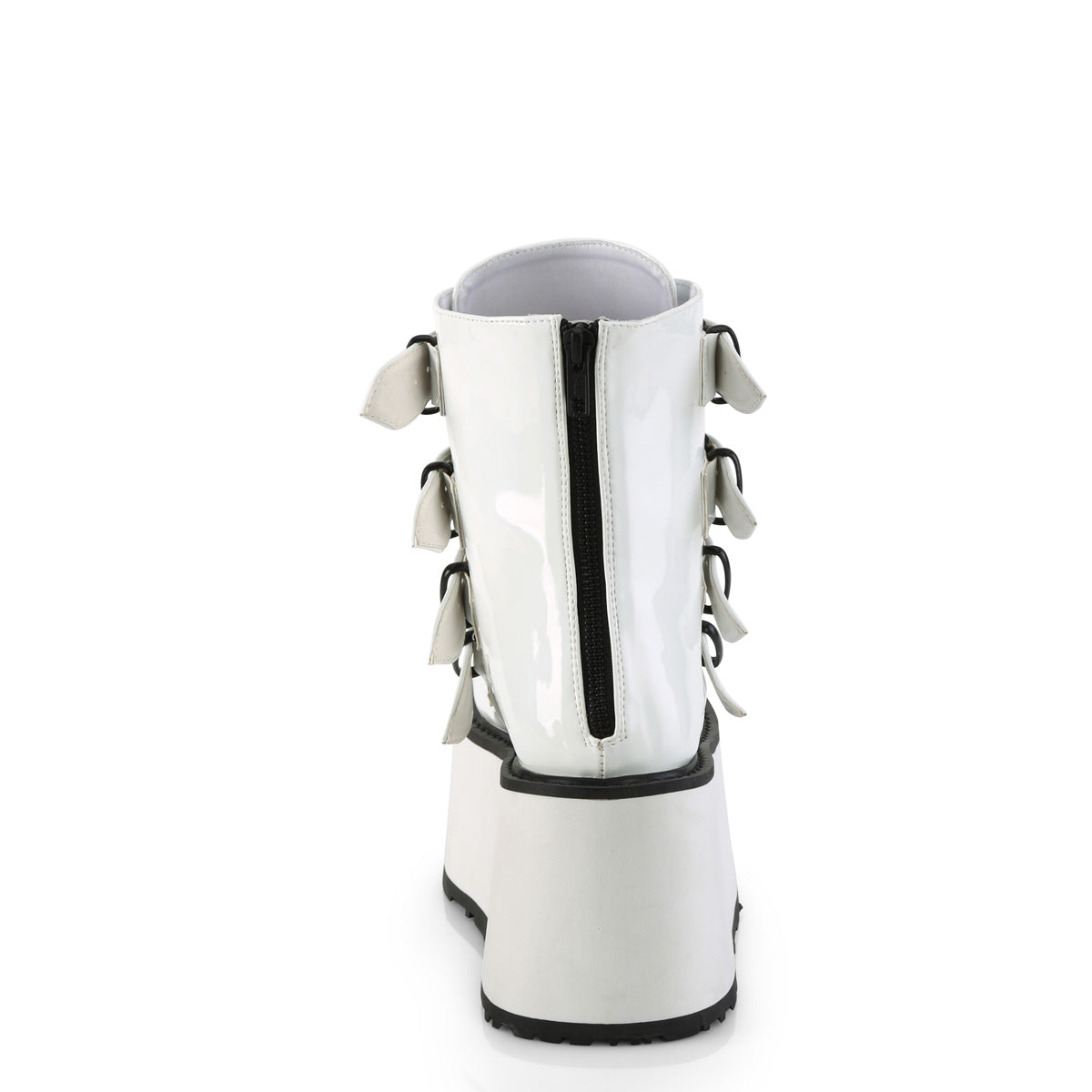 Demonia Cult Everyday | "Damned-105" Boots - White Holo Patent