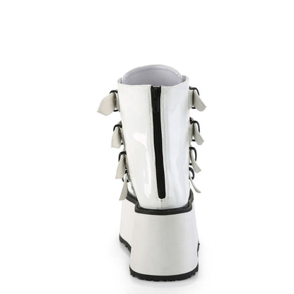 Demonia Cult Everyday | "Damned-105" Boots - White Holo Patent