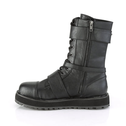 Demonia Cult Latest | "Valor-220" Platforms - Black Vegan Leather