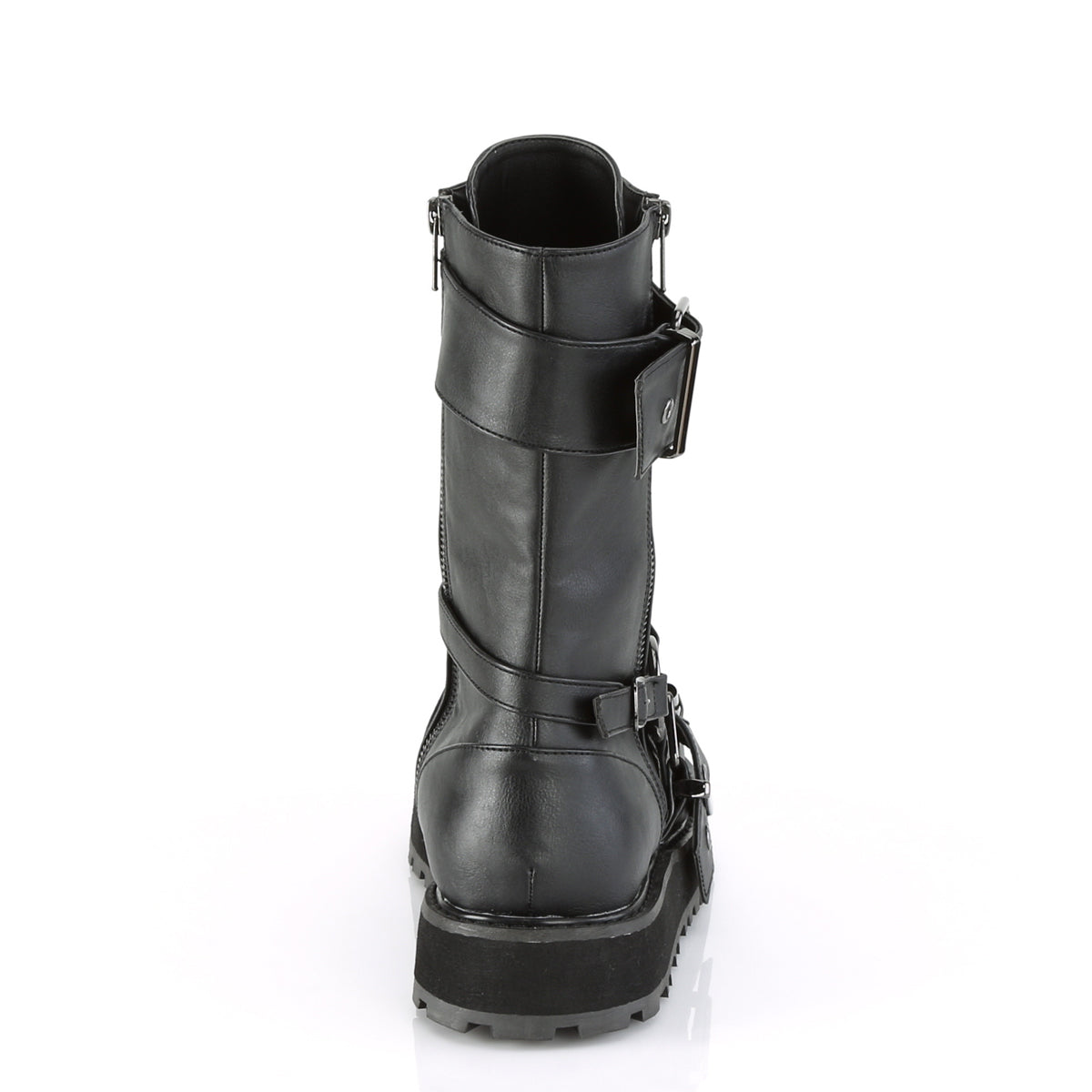 Demonia Cult Latest | "Valor-220" Platforms - Black Vegan Leather
