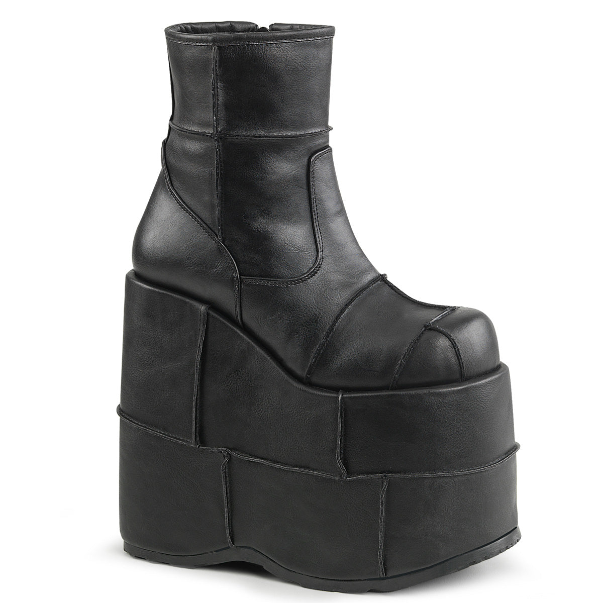 Demonia Cult Quality | "Stack-201" Boots - Black Vegan Leather