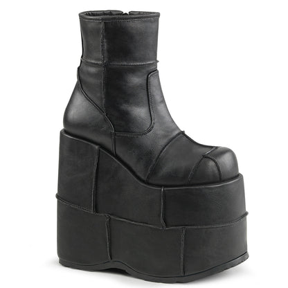 Demonia Cult Quality | "Stack-201" Boots - Black Vegan Leather
