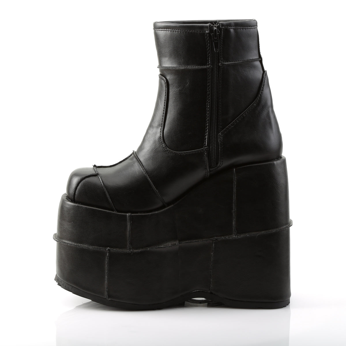 Demonia Cult Quality | "Stack-201" Boots - Black Vegan Leather