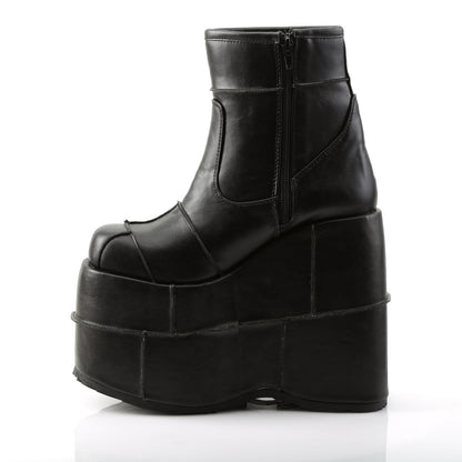 Demonia Cult Quality | "Stack-201" Boots - Black Vegan Leather