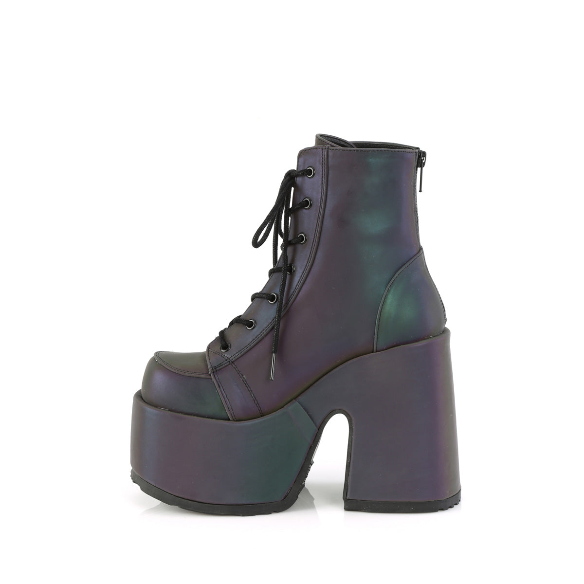 Demonia Cult Signature | "Camel-203" Boots - Green Multi Reflective