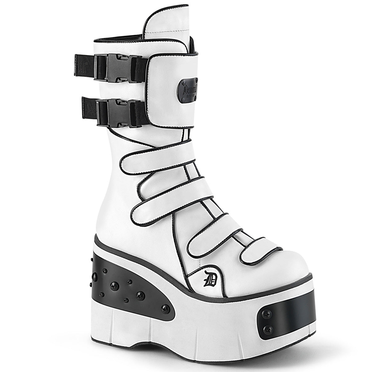 Demonia Cult Everyday | "Kera-108" Boots - White Vegan Leather