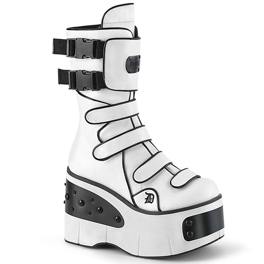 Demonia Cult Everyday | "Kera-108" Boots - White Vegan Leather