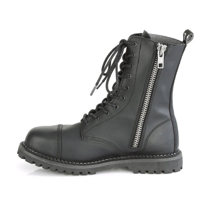 Demonia Cult Value | "Riot-10" Boots - Black Vegan Leather