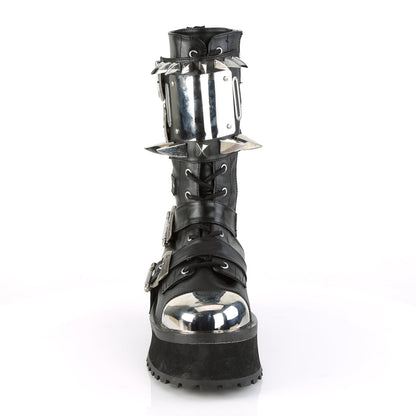 Demonia Cult Latest | "Gravedigger-250" Boots - Black Vegan Leather
