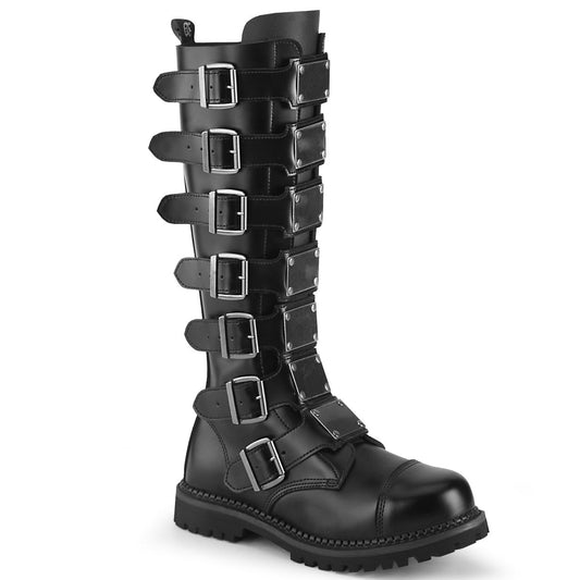 Demonia Cult Exclusive | "Riot-21MP" Boots - Black Leather