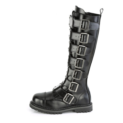 Demonia Cult Exclusive | "Riot-21MP" Boots - Black Leather