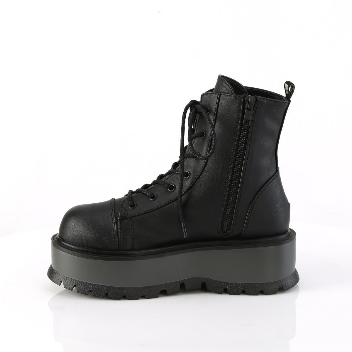 Demonia Cult Signature | "Slacker-55" Boots - Black Vegan Leather
