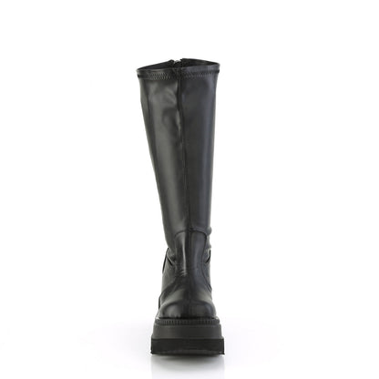 Demonia Cult Value | "Shaker-65WC" Boots - Black Stretch Vegan Leather