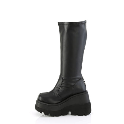 Demonia Cult Value | "Shaker-65WC" Boots - Black Stretch Vegan Leather