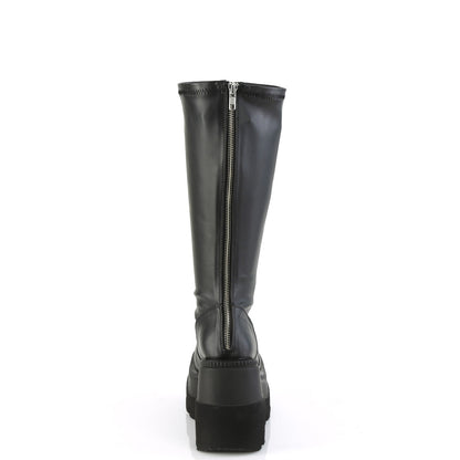Demonia Cult Value | "Shaker-65WC" Boots - Black Stretch Vegan Leather