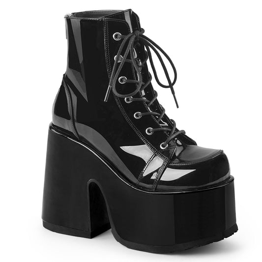 Demonia Cult Great Value | "Camel-203" Boots - Black Patent