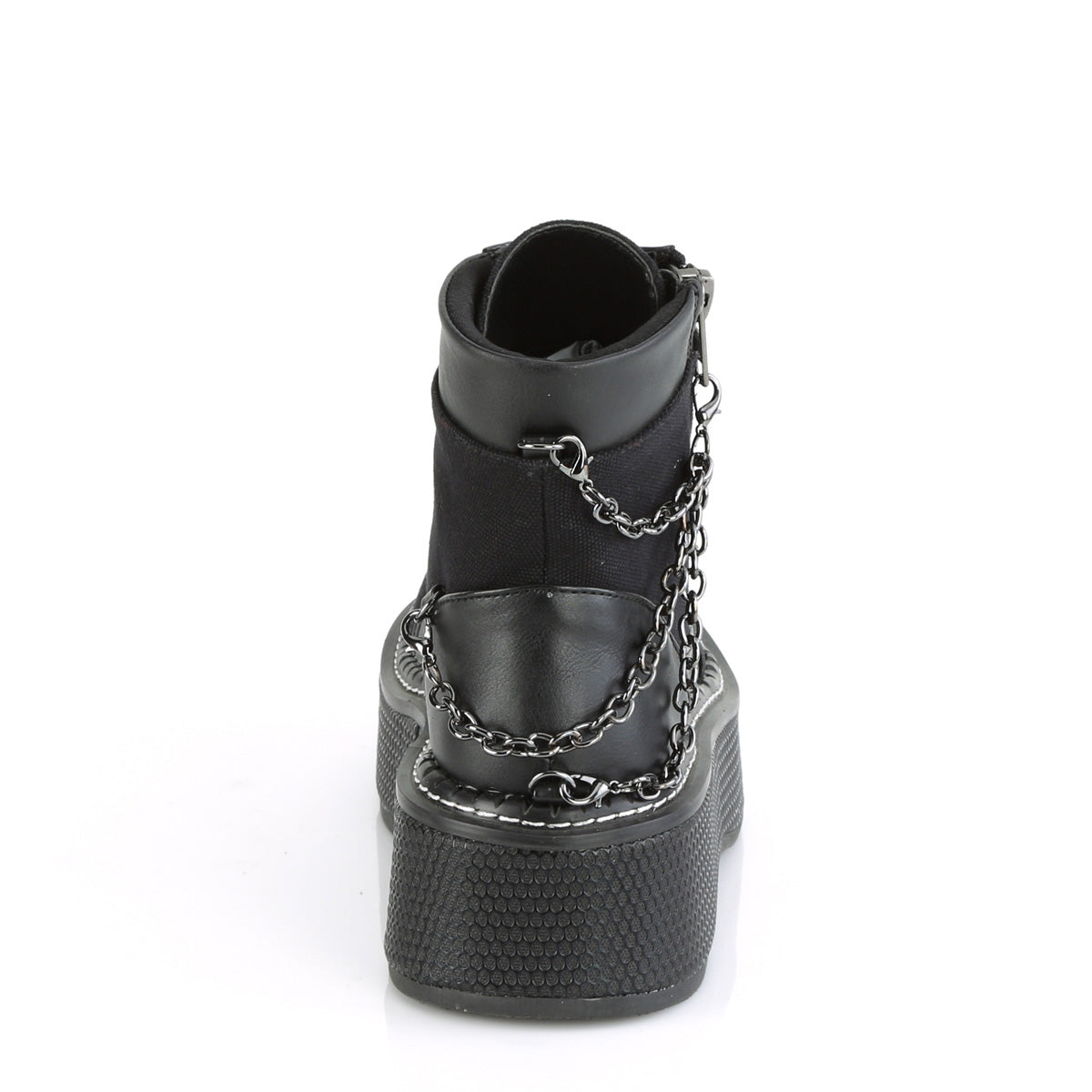 Demonia Cult Latest | "Emily-114" Boots - Black Canvas-Vegan Leather