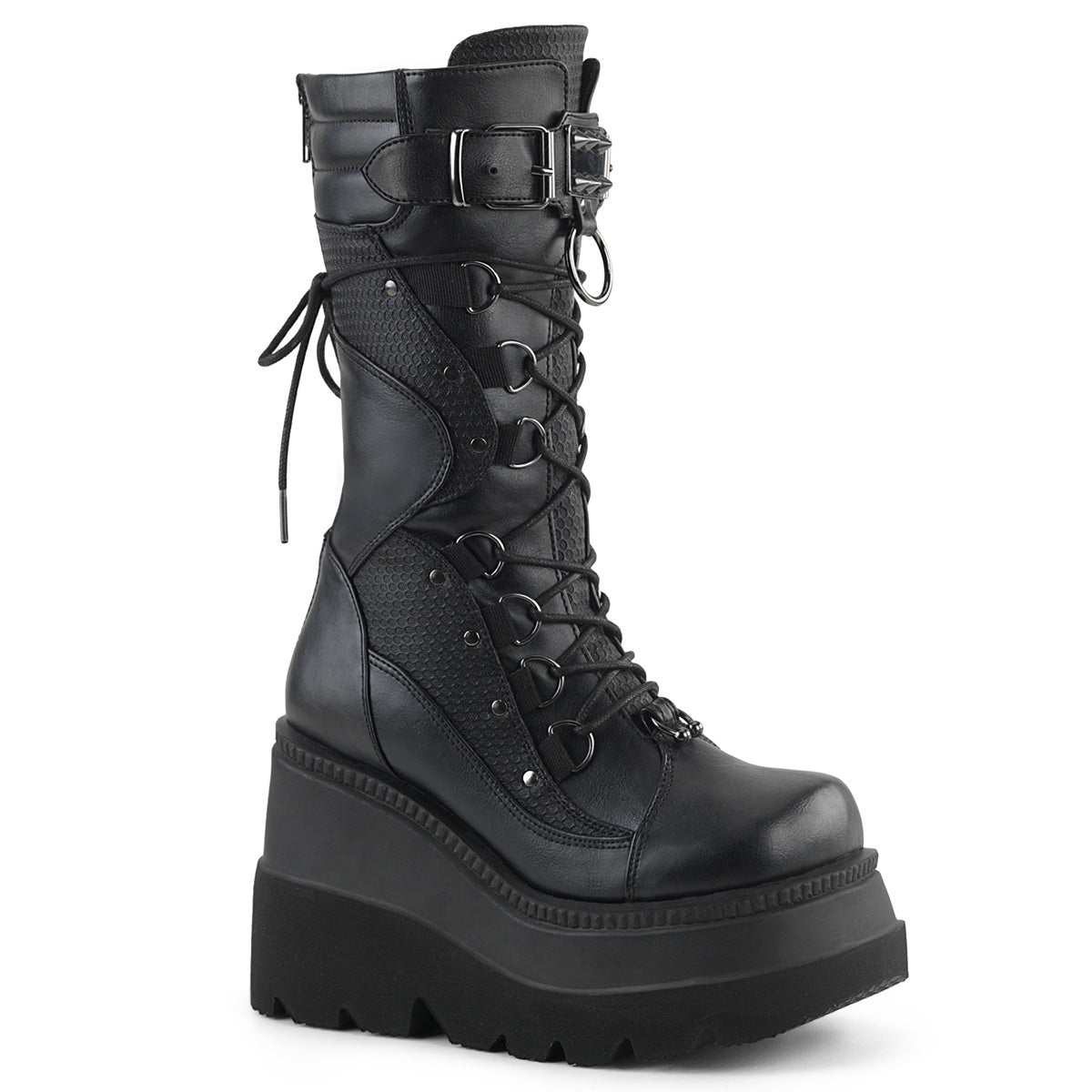Demonia Cult Exclusive | "Shaker-70" Boots - Black Vegan Leather