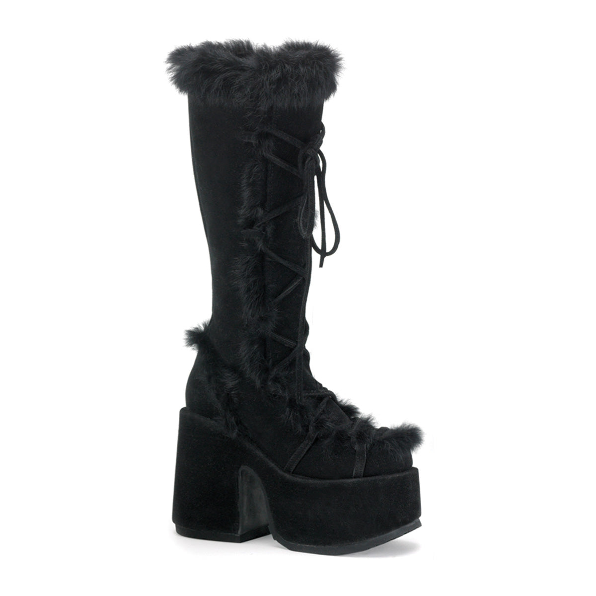 Demonia Cult Signature | "Camel-311" Boots - Black Vegan Suede