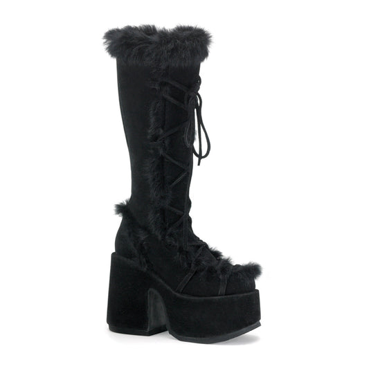 Demonia Cult Signature | "Camel-311" Boots - Black Vegan Suede