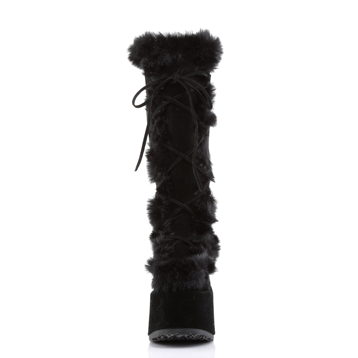Demonia Cult Signature | "Camel-311" Boots - Black Vegan Suede