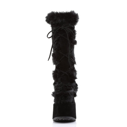 Demonia Cult Signature | "Camel-311" Boots - Black Vegan Suede