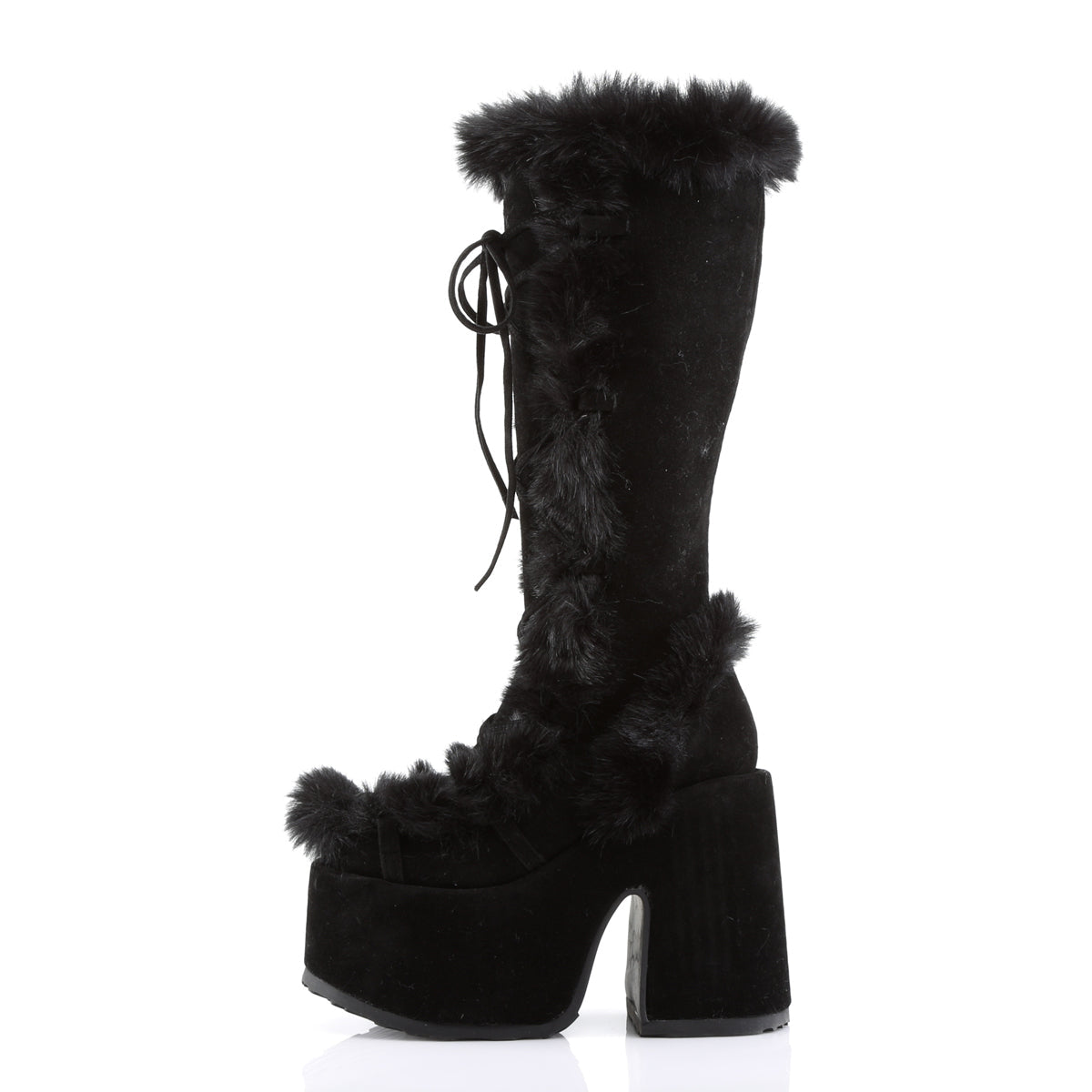 Demonia Cult Signature | "Camel-311" Boots - Black Vegan Suede
