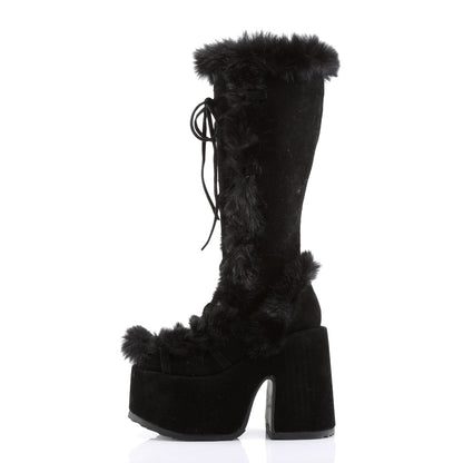 Demonia Cult Signature | "Camel-311" Boots - Black Vegan Suede