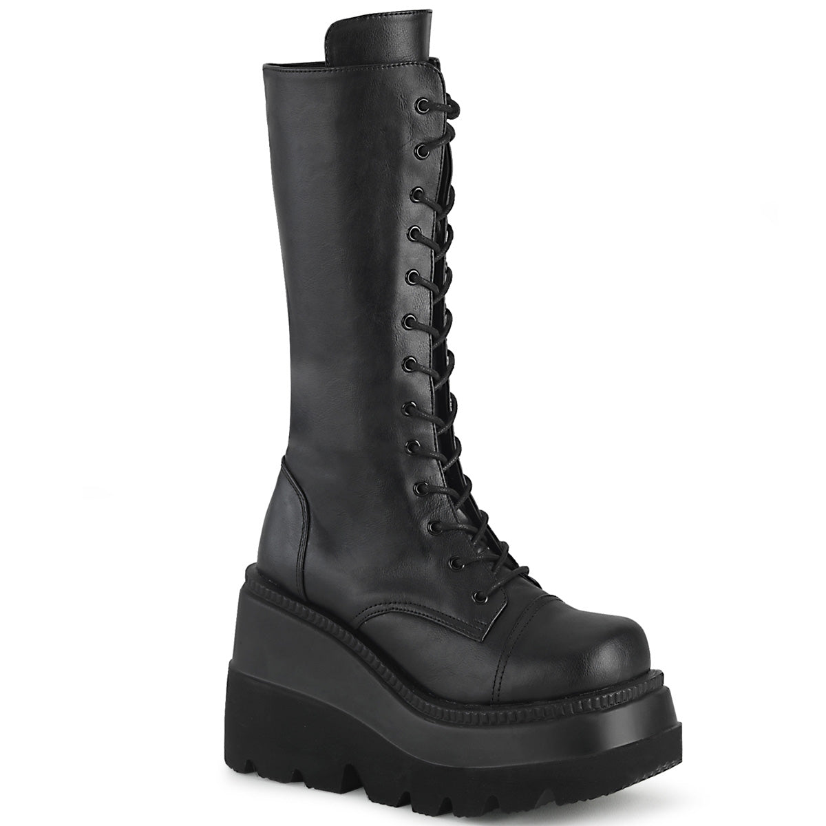 Demonia Cult Value | "Shaker-72" Boots - Black Vegan Leather