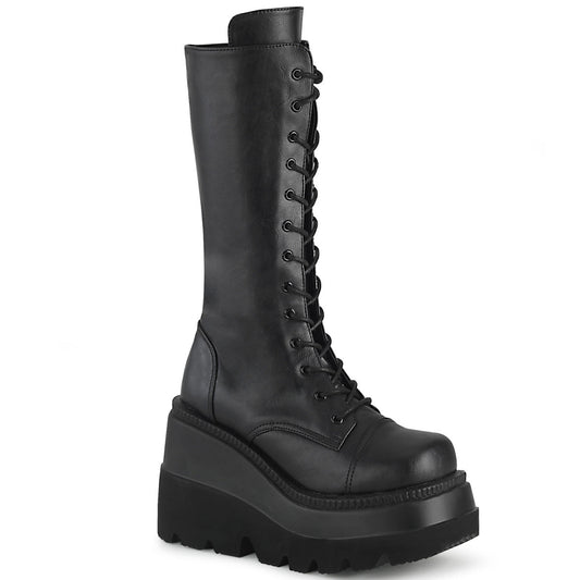 Demonia Cult Value | "Shaker-72" Boots - Black Vegan Leather