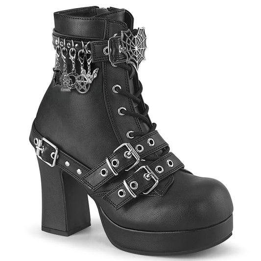 Demonia Cult Essential | "Gothika-66" Boots - Black Vegan Leather