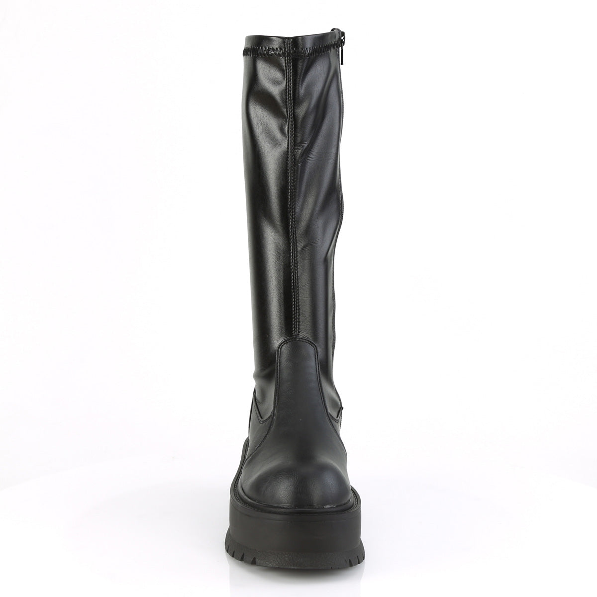 Demonia Cult Latest | "Slacker-200" Boots - Black Stretch Vegan Leather