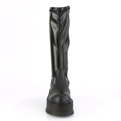 Demonia Cult Latest | "Slacker-200" Boots - Black Stretch Vegan Leather
