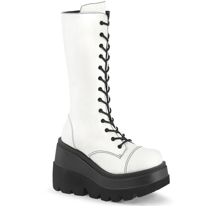 Demonia Cult Quality | "Shaker-72" Boots - White Vegan Leather