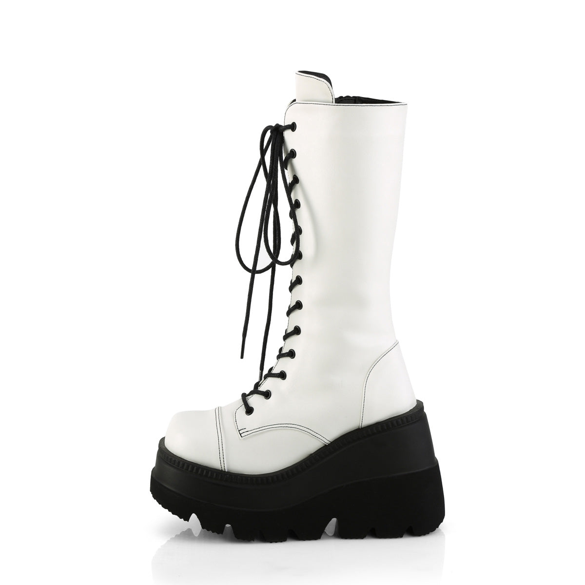 Demonia Cult Quality | "Shaker-72" Boots - White Vegan Leather