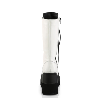 Demonia Cult Quality | "Shaker-72" Boots - White Vegan Leather