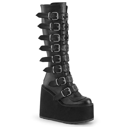 Demonia Cult Exclusive | "Swing-815" Boots - Black Vegan Leather