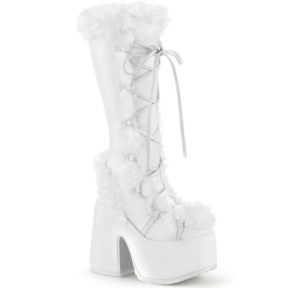 Demonia Cult Classic | "Camel-311" Boots - White Vegan Leather