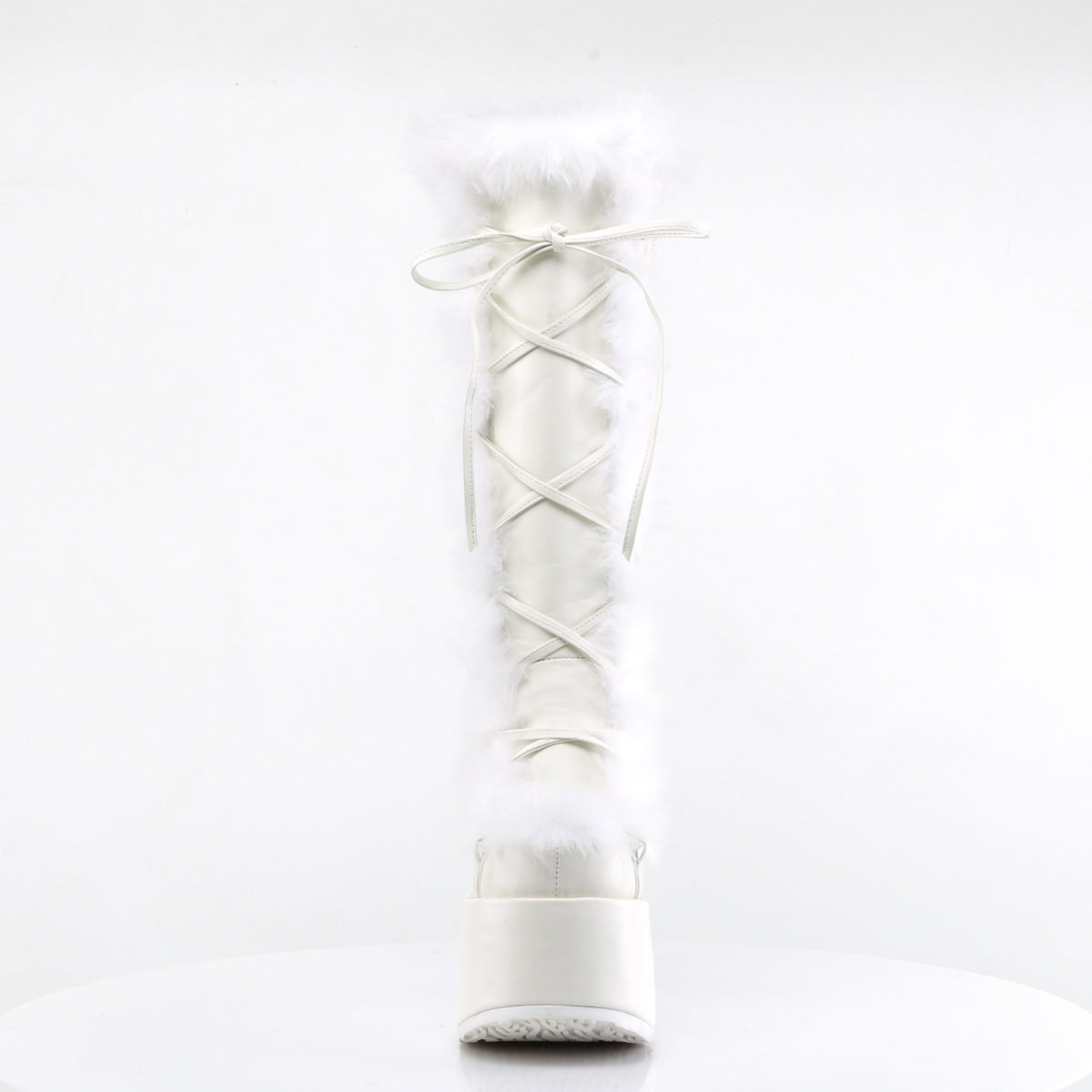 Demonia Cult Classic | "Camel-311" Boots - White Vegan Leather