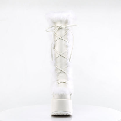 Demonia Cult Classic | "Camel-311" Boots - White Vegan Leather